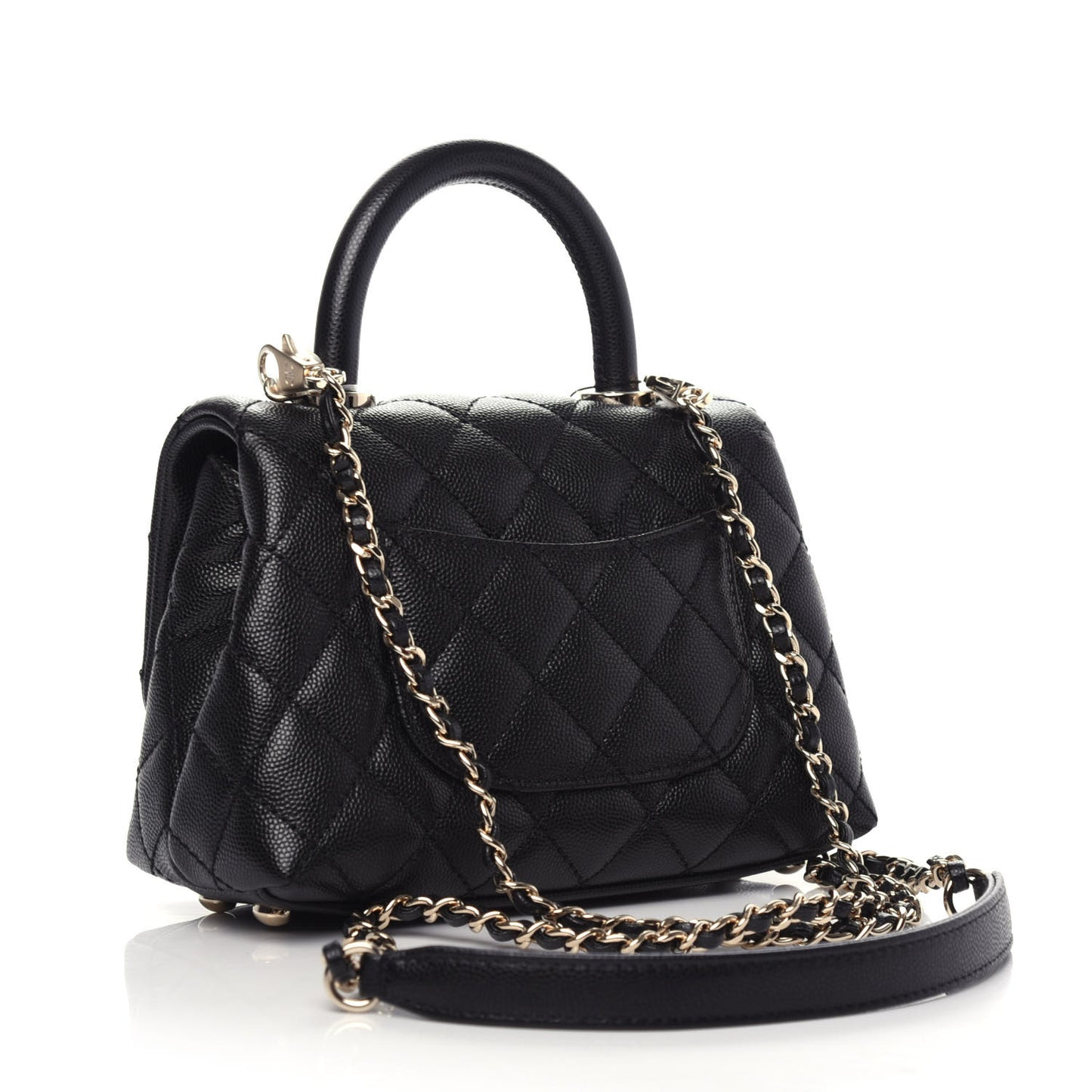 Caviar Quilted Extra Mini Coco Handle Flap Black