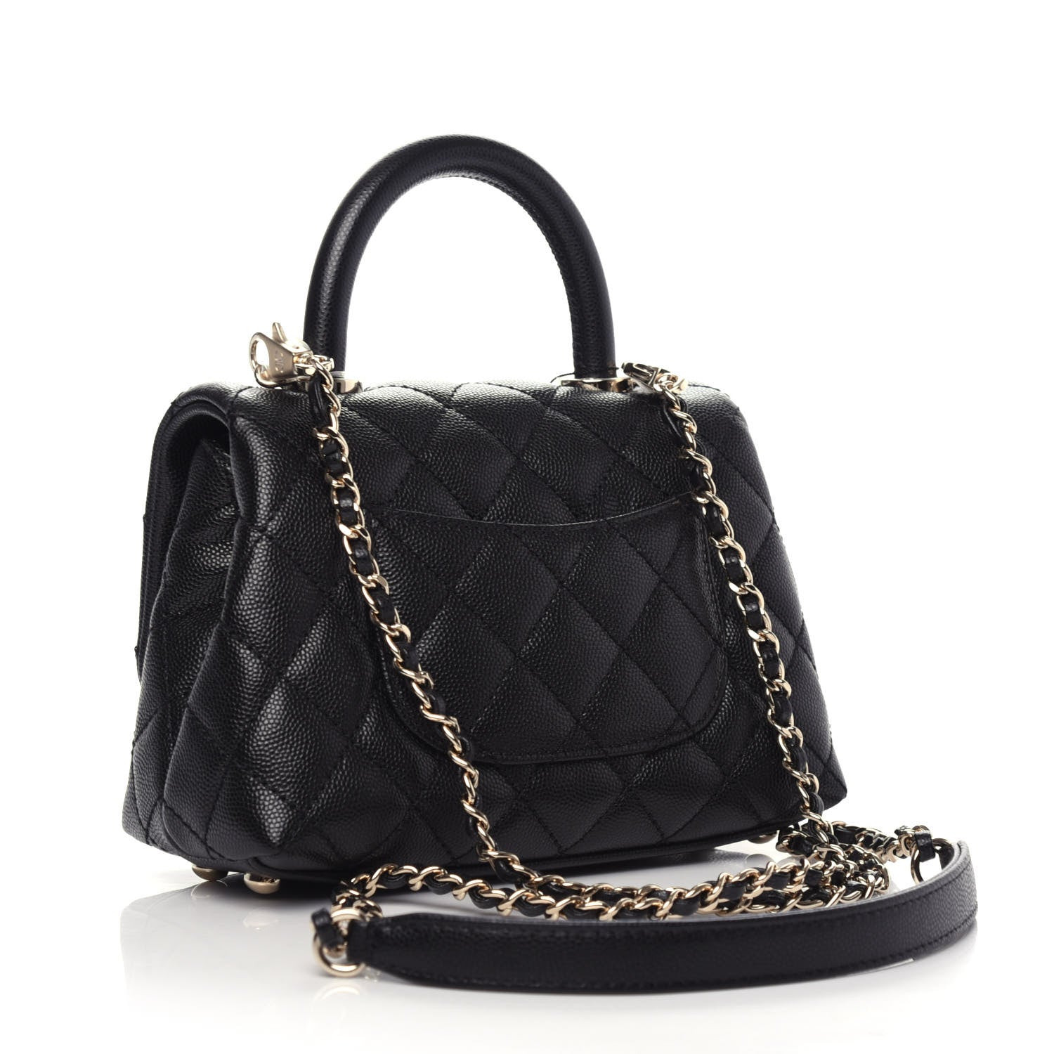 Chanel Caviar Quilted Extra Mini Coco Handle Flap Black 3 of 10