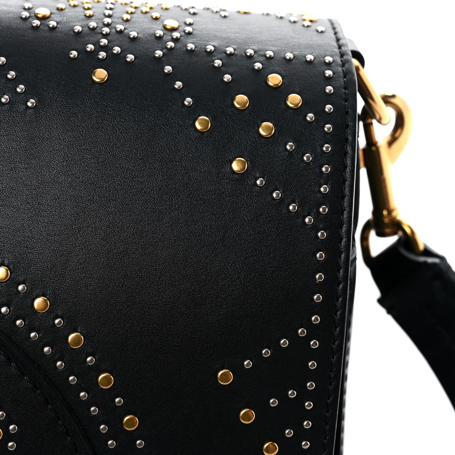 Burberry Calfskin Studded Square Satchel Black 13 of 14