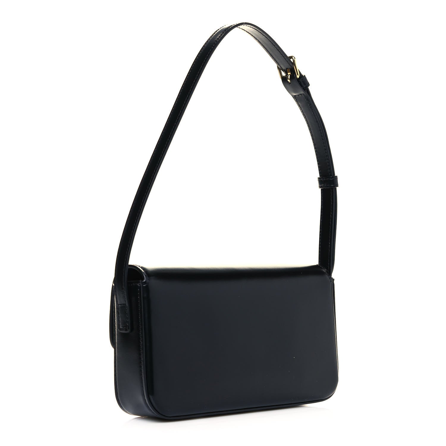 Celine Shiny Calfskin Triomphe Shoulder Bag Black 3 of 12
