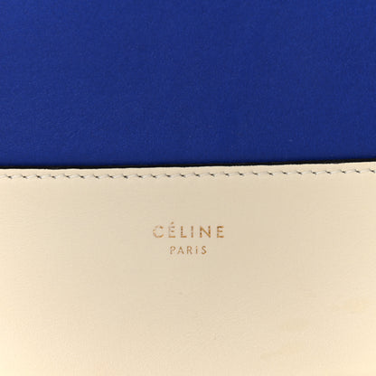 Celine Shiny Smooth Calfskin Medium Frame Shoulder Bag Ivory Royal Blue 6 of 20