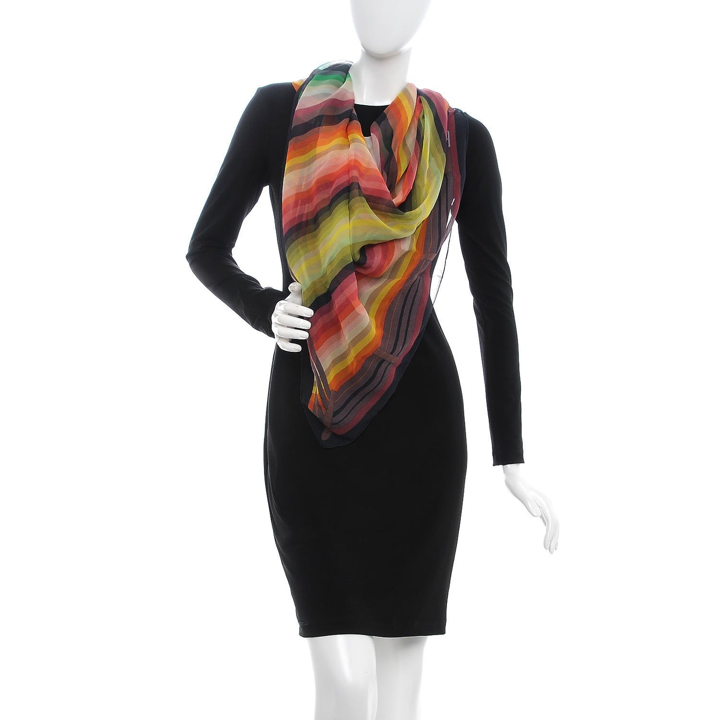 Silk Mousseline Rayures Mexicaines Shawl 140