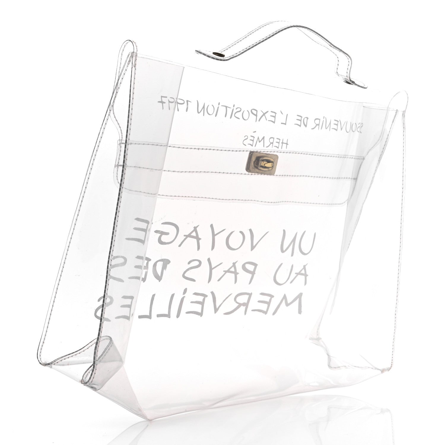 Hermes Vinyl Souvenir De L'Exposition Kelly Transparent 3 of 9