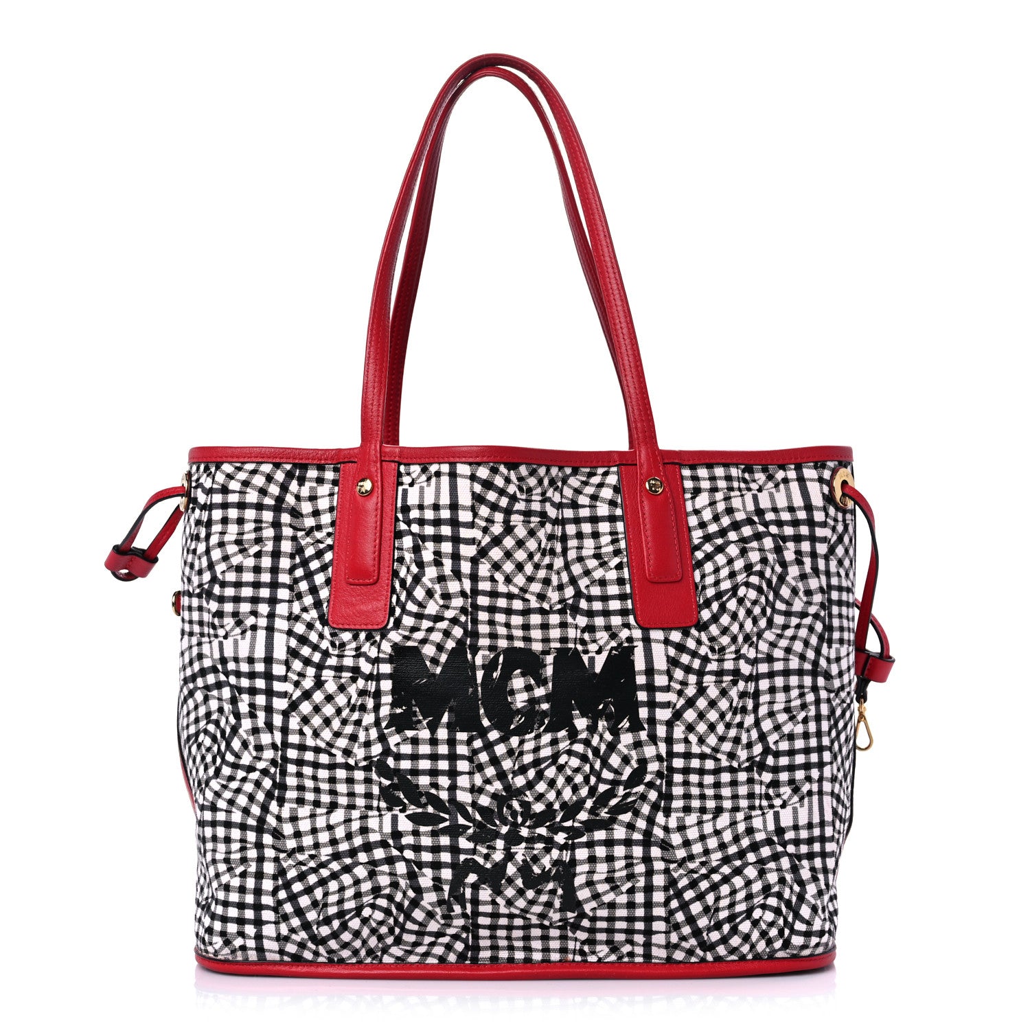 MCM Visetos Medium Liz Reversible Shopper Tote Ruby Red 9 of 17