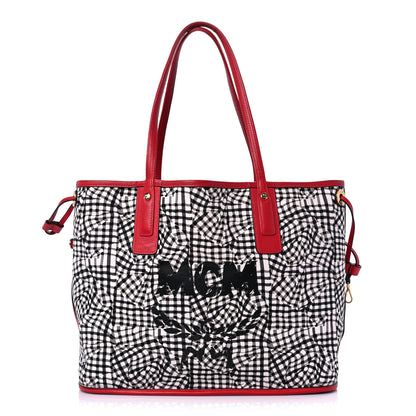 MCM Visetos Medium Liz Reversible Shopper Tote Ruby Red 9 of 17