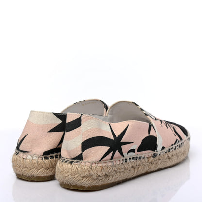 Chanel Fabric CC Espadrilles 37 Pink White Black 3 of 4