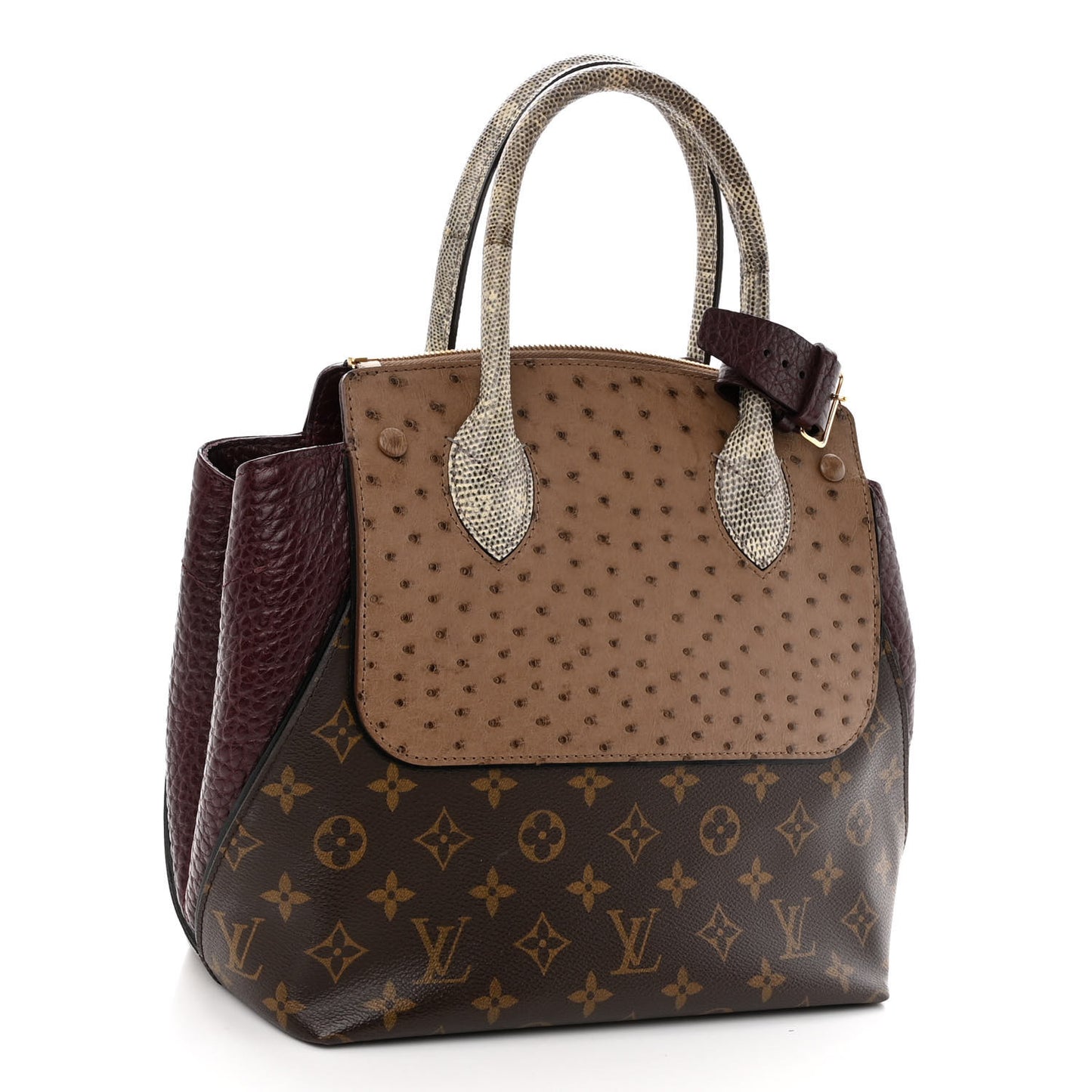 Monogram Ostrich Lizard Majestueux PM Bordeaux