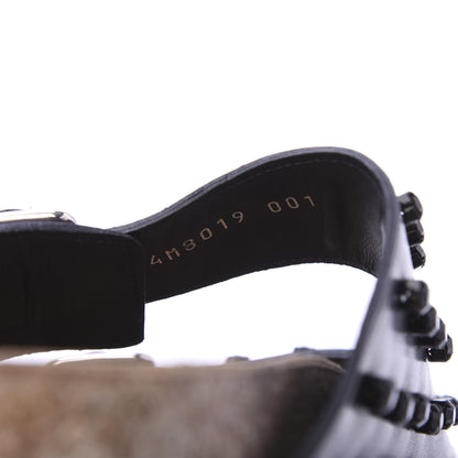 Givenchy Calfskin Crystal Embellished Mens Double Buckle Slide Sandals 42 Black 9 of 9