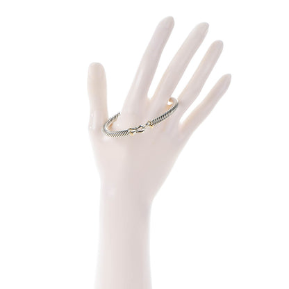 David Yurman Sterling Silver 18K Yellow Gold 5mm Cable Classic Buckle Bracelet 2 of 7