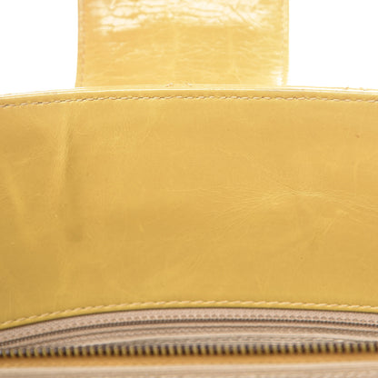 Chanel Glazed Calfskin Quilted Mademoiselle Bowling Tote Yellow 9 of 22