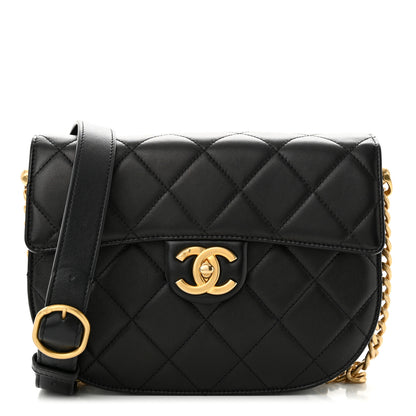 Chanel Calfskin Quilted Small Moon Messenger Black 1 of 11