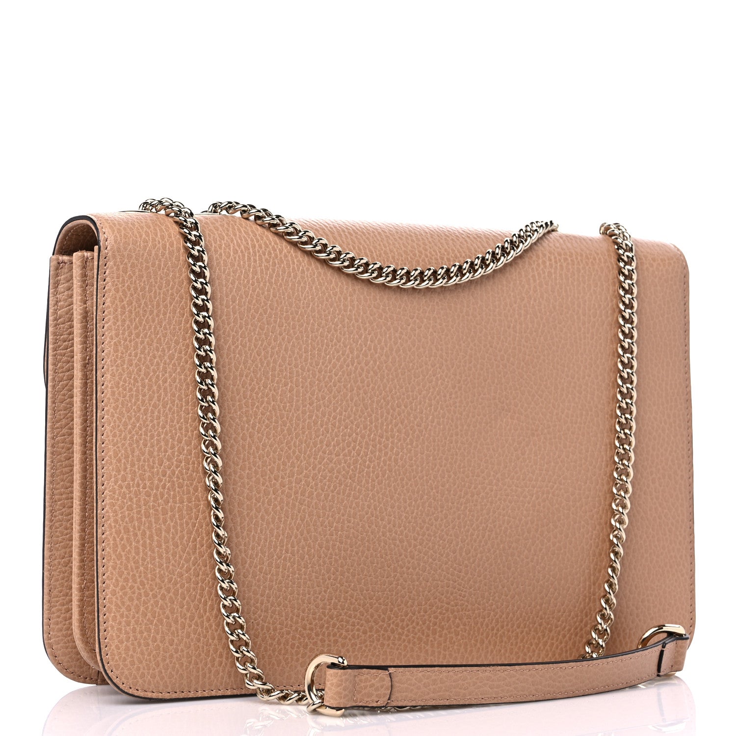 Gucci Dollar Calfskin Interlocking G Shoulder Bag Camelia 3 of 9