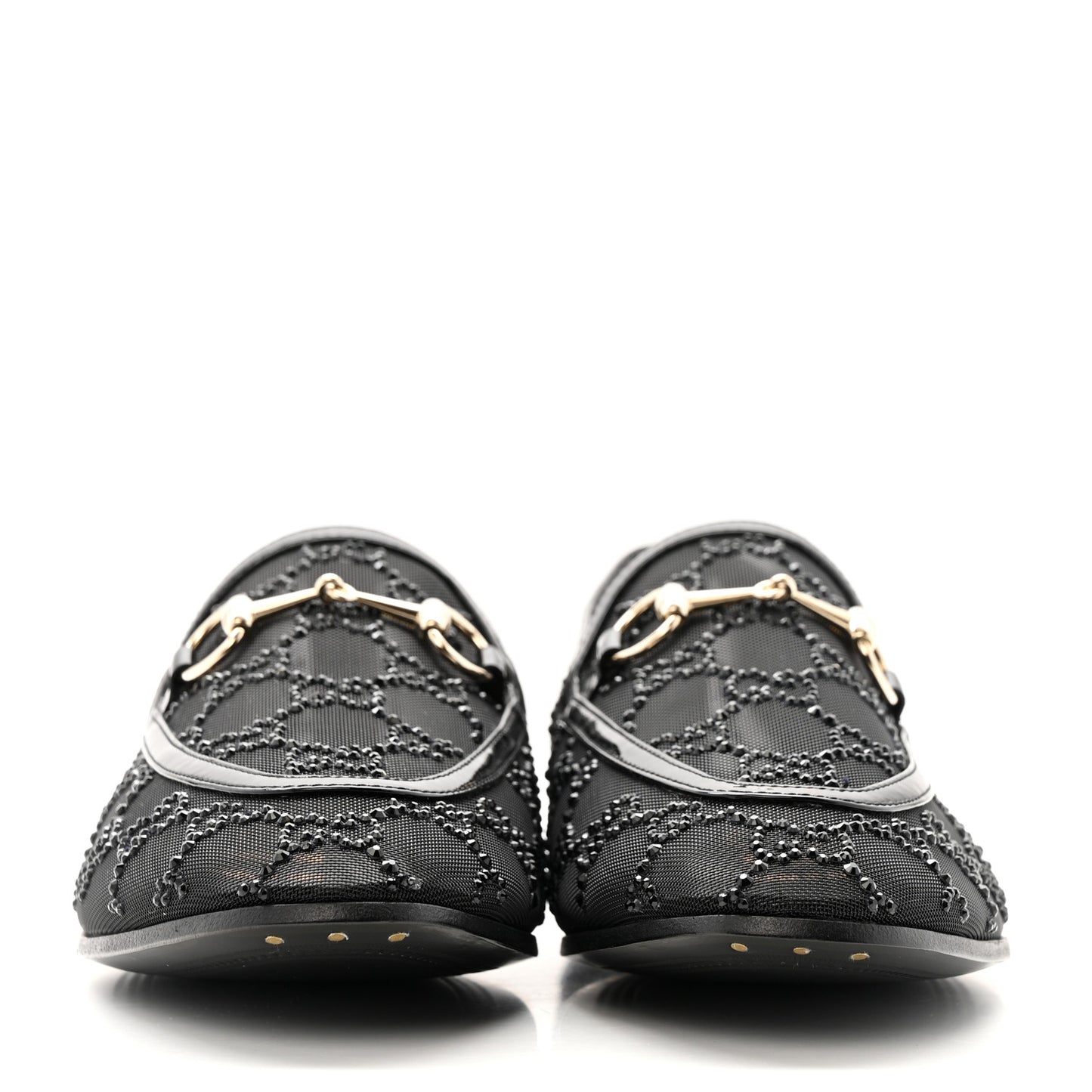 Tela Retino Kid Scamosciato Crystal GG Monogram Jordaan Loafer 38.5 Black