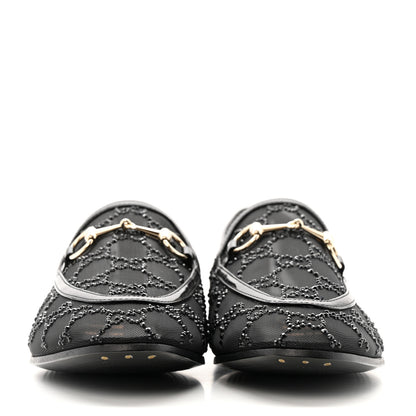 Gucci Tela Retino Kid Scamosciato Crystal GG Monogram Jordaan Loafer 38.5 Black 3 of 9