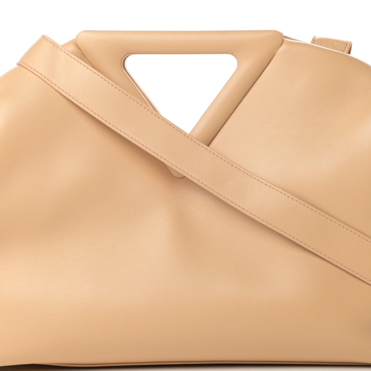 Calfskin Medium The Point Triangle Bag Almond