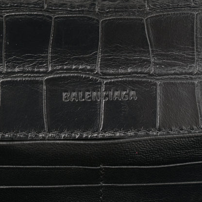 Balenciaga Extra Supple Calfskin Crocodile Embossed Gossip Chain Bag XS Black 6 of 10