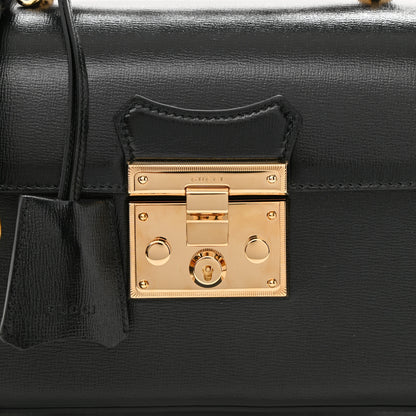 Gucci Calfskin Small Padlock Bamboo Shoulder Bag Black 8 of 8