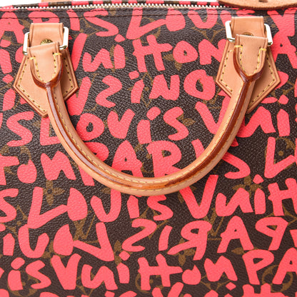 Louis Vuitton Monogram Graffiti Speedy 30 Fuchsia 12 of 13