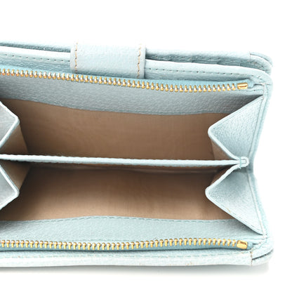 Prada Goatskin Compact Zip Wallet Light Blue 5 of 9