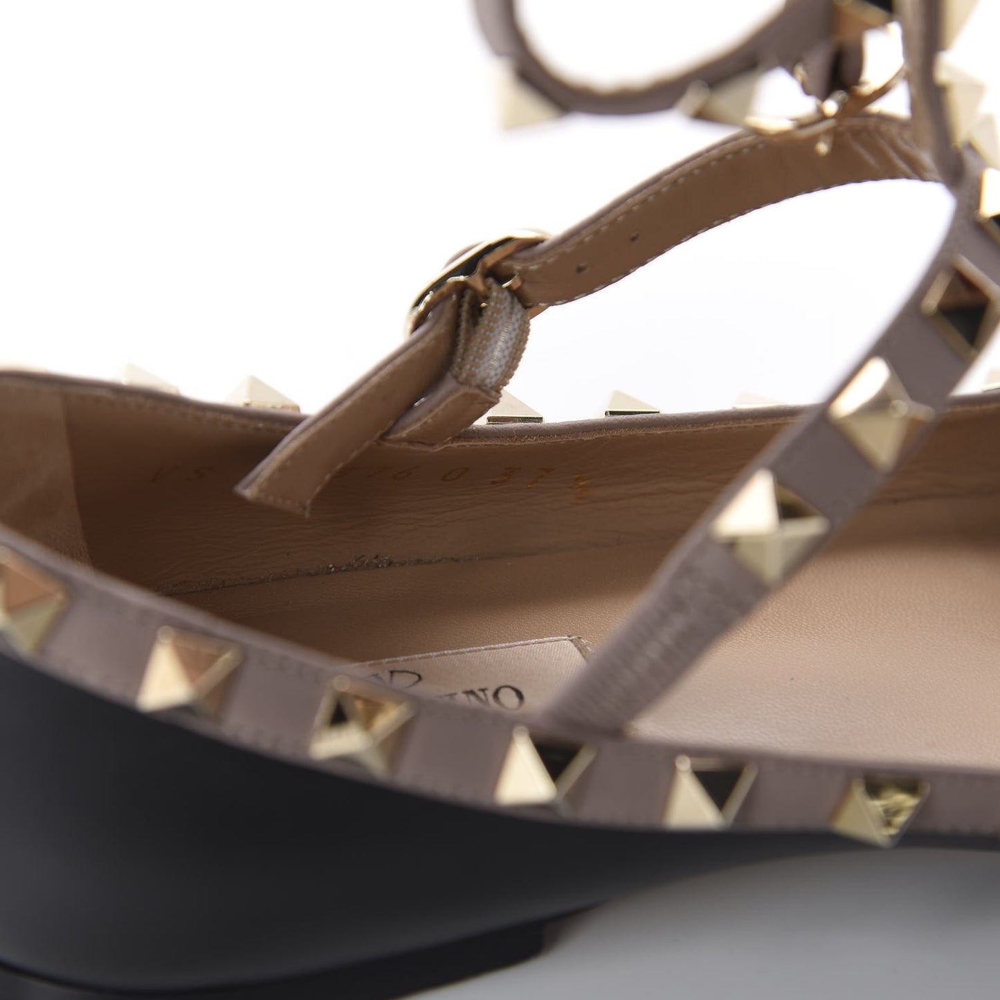 Nappa Rockstud Cage Ballerina Flats 37.5 Black Poudre