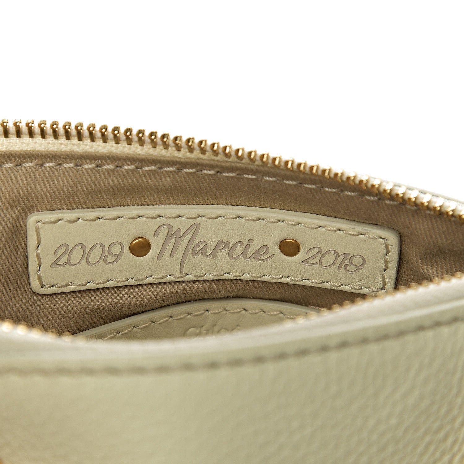 Chloe Shiny Small Grain Calfskin Mini Marcie Multi Fringe Satchel Natural White 5 of 12