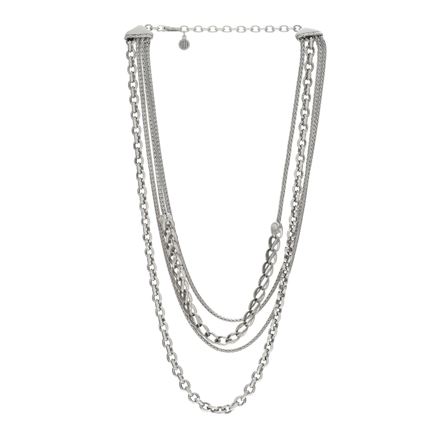 Sterling Silver Asli Classic Chain Multi Row Necklace