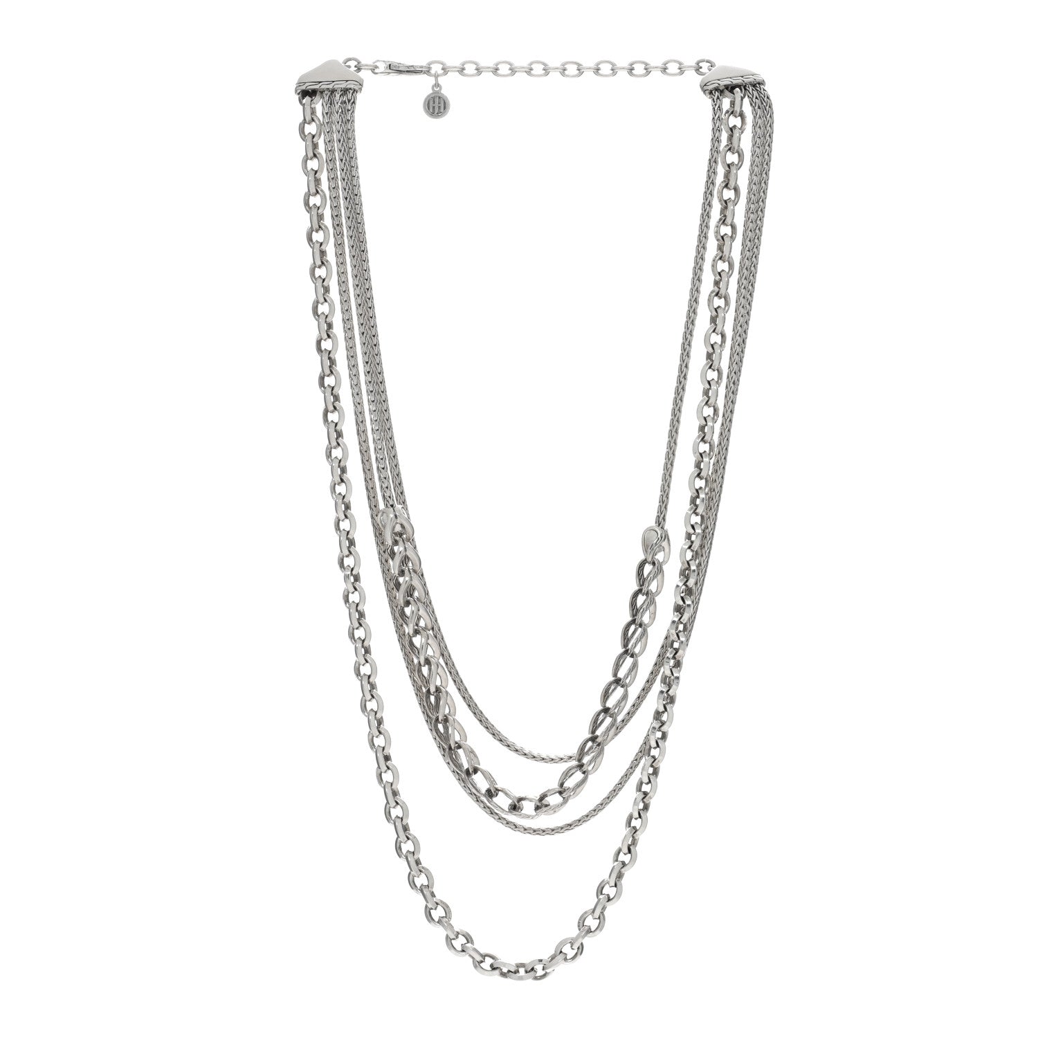 John Hardy Sterling Silver Asli Classic Chain Multi Row Necklace 2 of 4