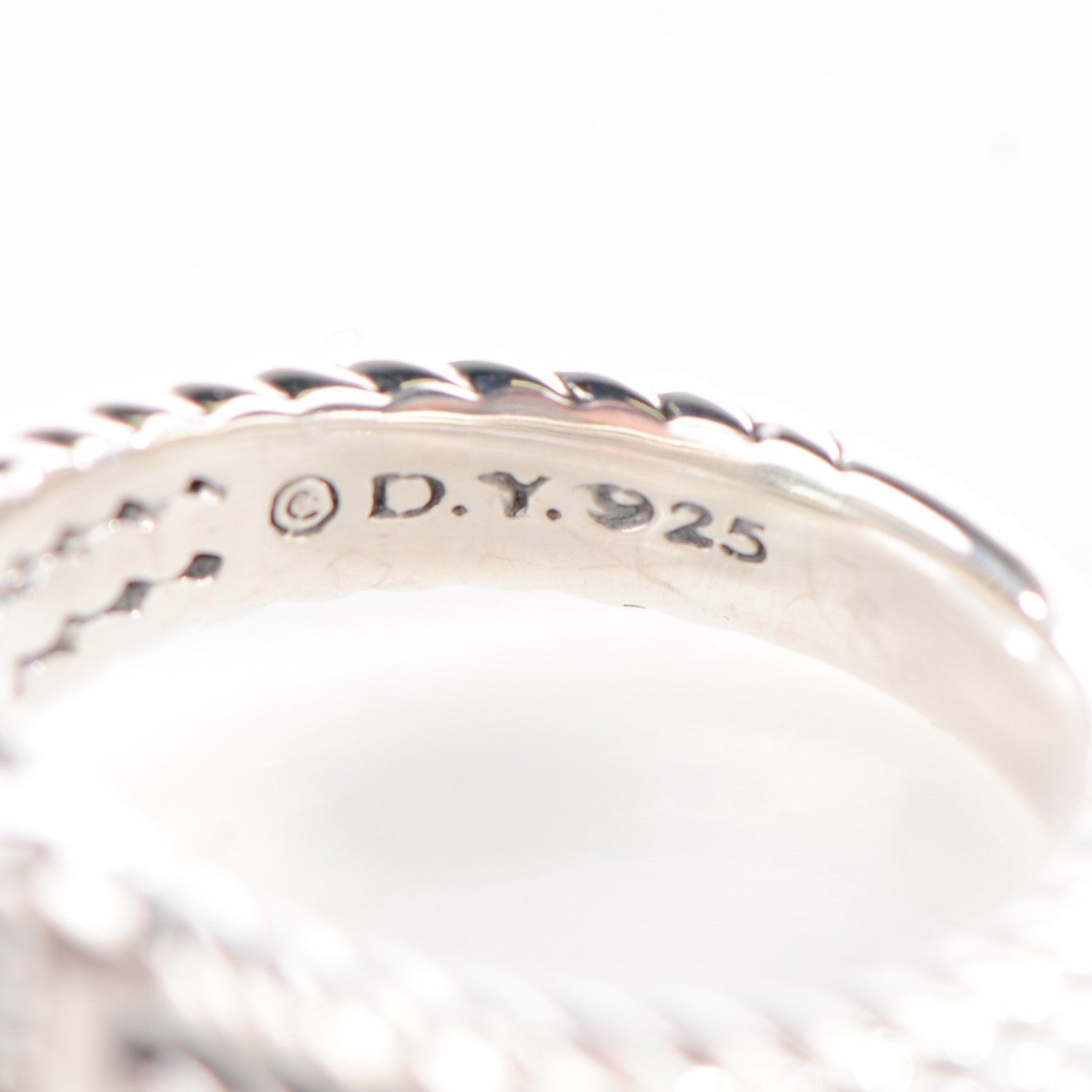 David Yurman Sterling Silver Diamond Prasiolite 10mm Petite Wheaton Ring 4 of 6