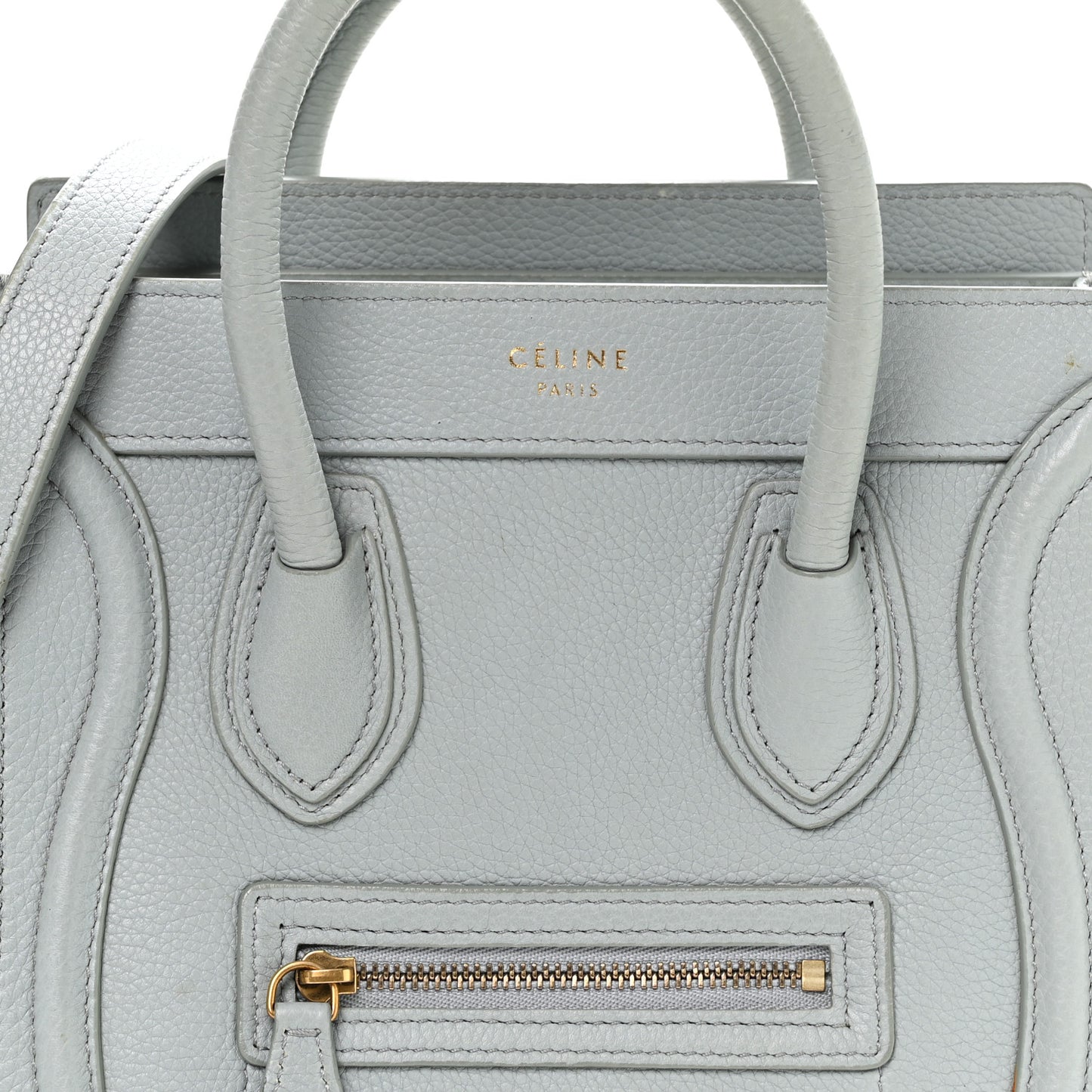 Drummed Calfskin Nano Luggage Almond