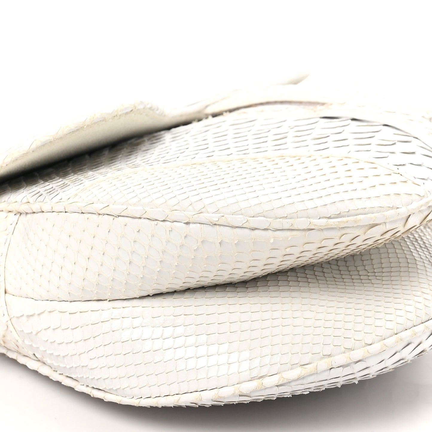 Snakeskin Saddle Bag White
