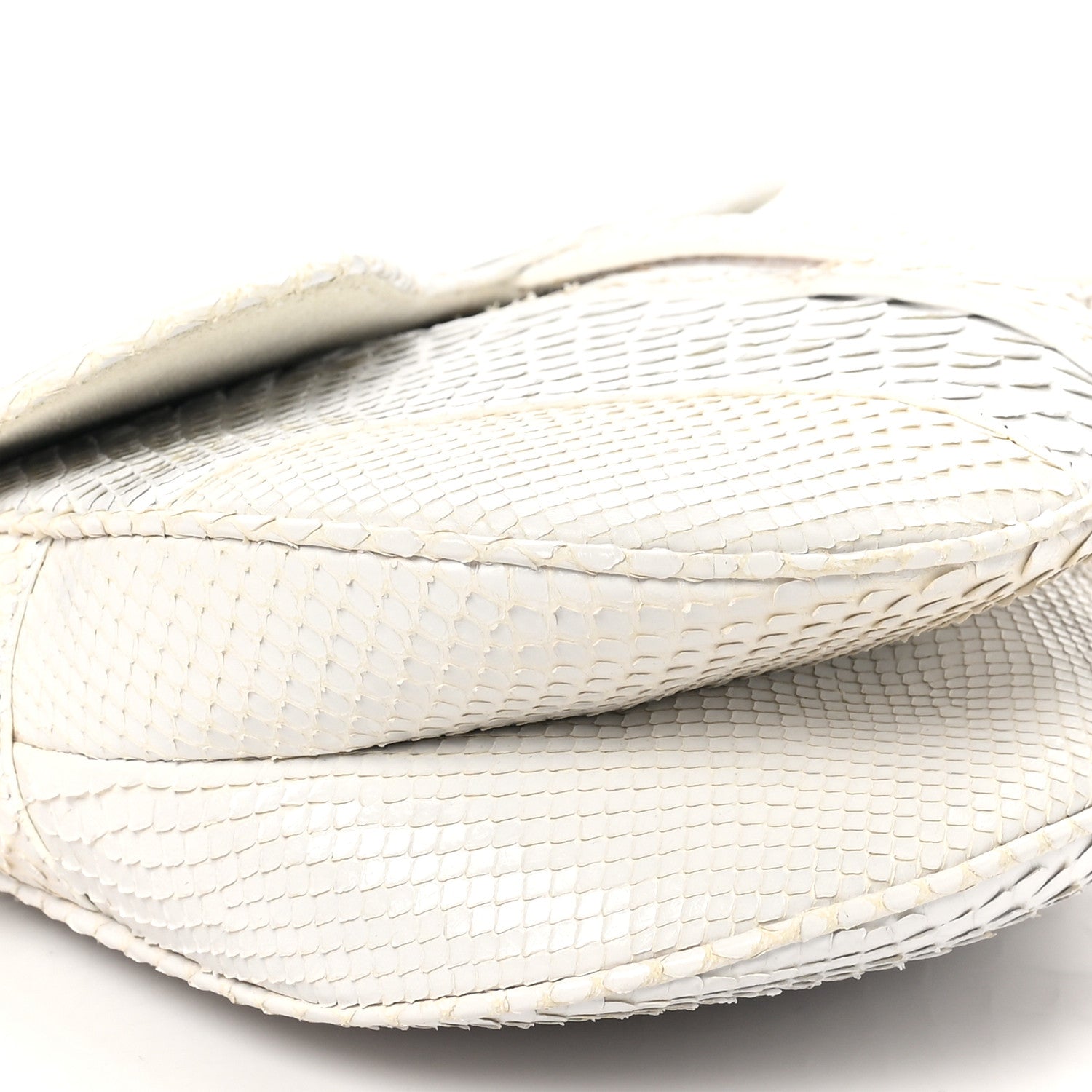 Christian Dior Snakeskin Saddle Bag White 9 of 12