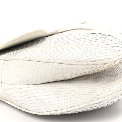 Christian Dior Snakeskin Saddle Bag White 9 of 12