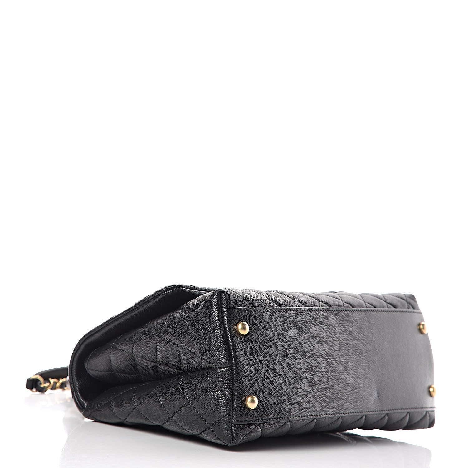 Chanel Caviar Lizard Embossed Quilted Small Coco Handle Flap Black 4 of 19