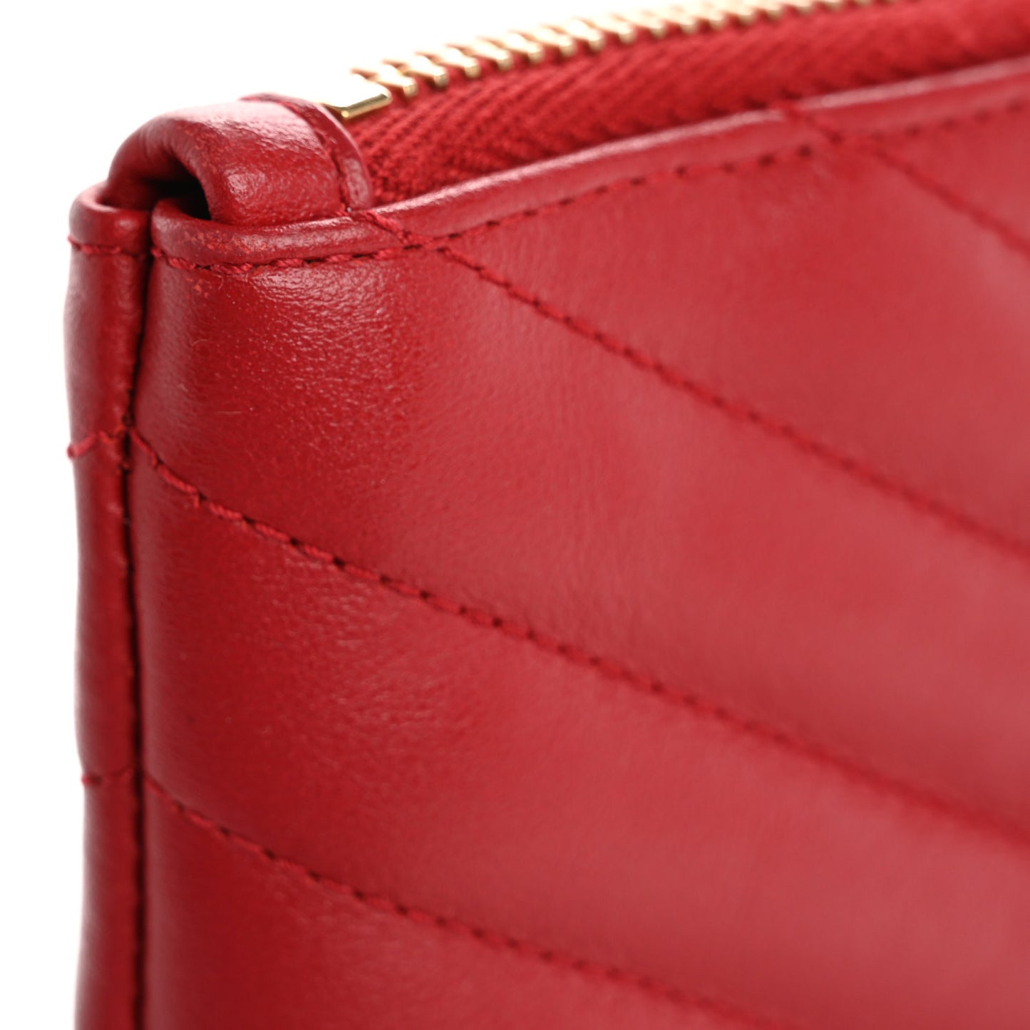 Calfskin Matelasse Chevron Monogram Document Holder Rouge Eros