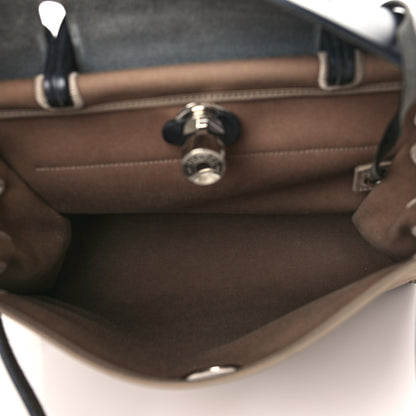 Hermes Vache Hunter Toile Herbag Zip 31 PM Etoupe Bleu Indigo 6 of 16