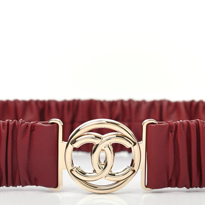 Chanel Lambskin CC Belt 75 30 Burgundy 6 of 8