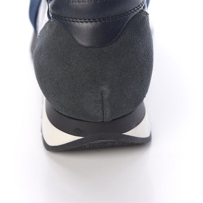 Balenciaga Mesh Calfskin Neoprene Suede Womens Race Runner Sneakers 40 Bleu Nuit 7 of 9