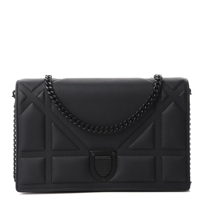 Christian Dior Ultra Matte Calfskin Diorama Wallet on Chain Pouch Black 1 of 11