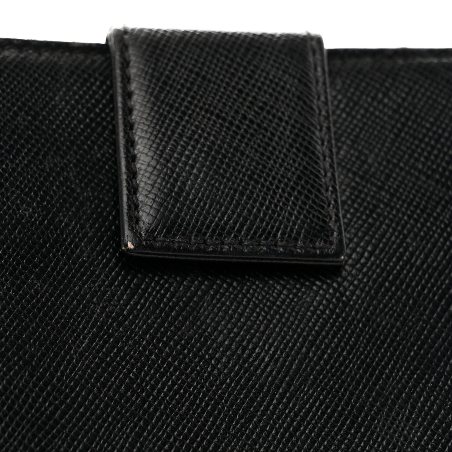 Saffiano Compact Zip Around Wallet Black