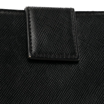 Prada Saffiano Compact Zip Around Wallet Black 10 of 10