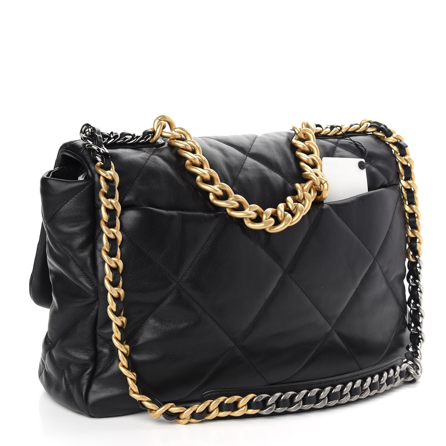 Chanel Goatskin Quilted Maxi Chanel 19 Flap Black 3 of 9