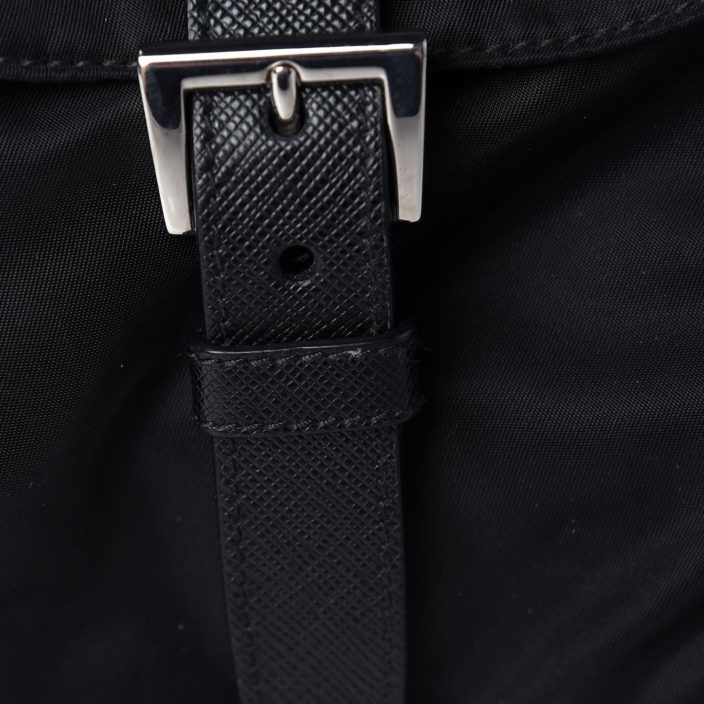 Tessuto Nylon Saffiano Medium Backpack Black