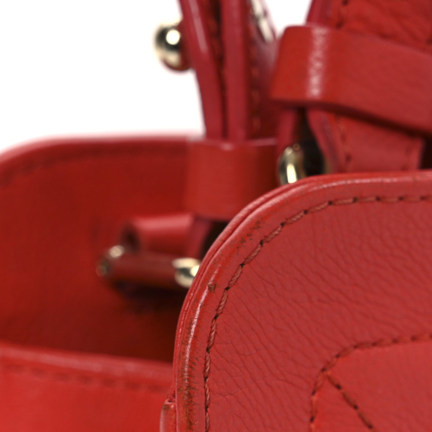 Chanel Grained Calfskin Stitched Mini Label Click Shopper Tote Red 13 of 14