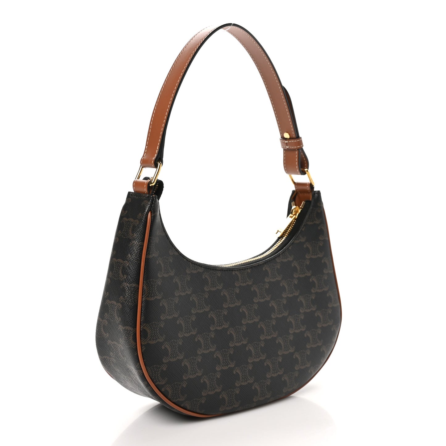 Triomphe Canvas Calfskin Ava Shoulder Bag Tan