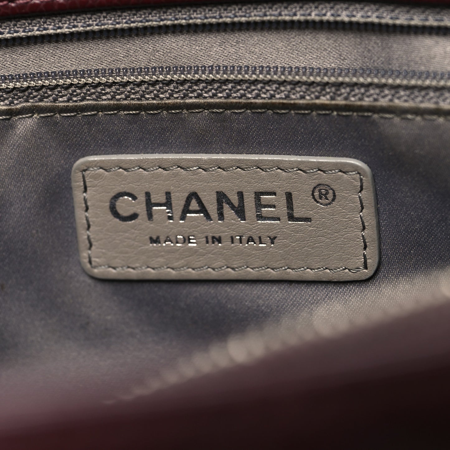 Caviar Quilted Grand Shopping Tote GST Dark Burgundy