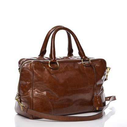 Prada Vitello Shine Boston Bag Palissandro 4 of 15