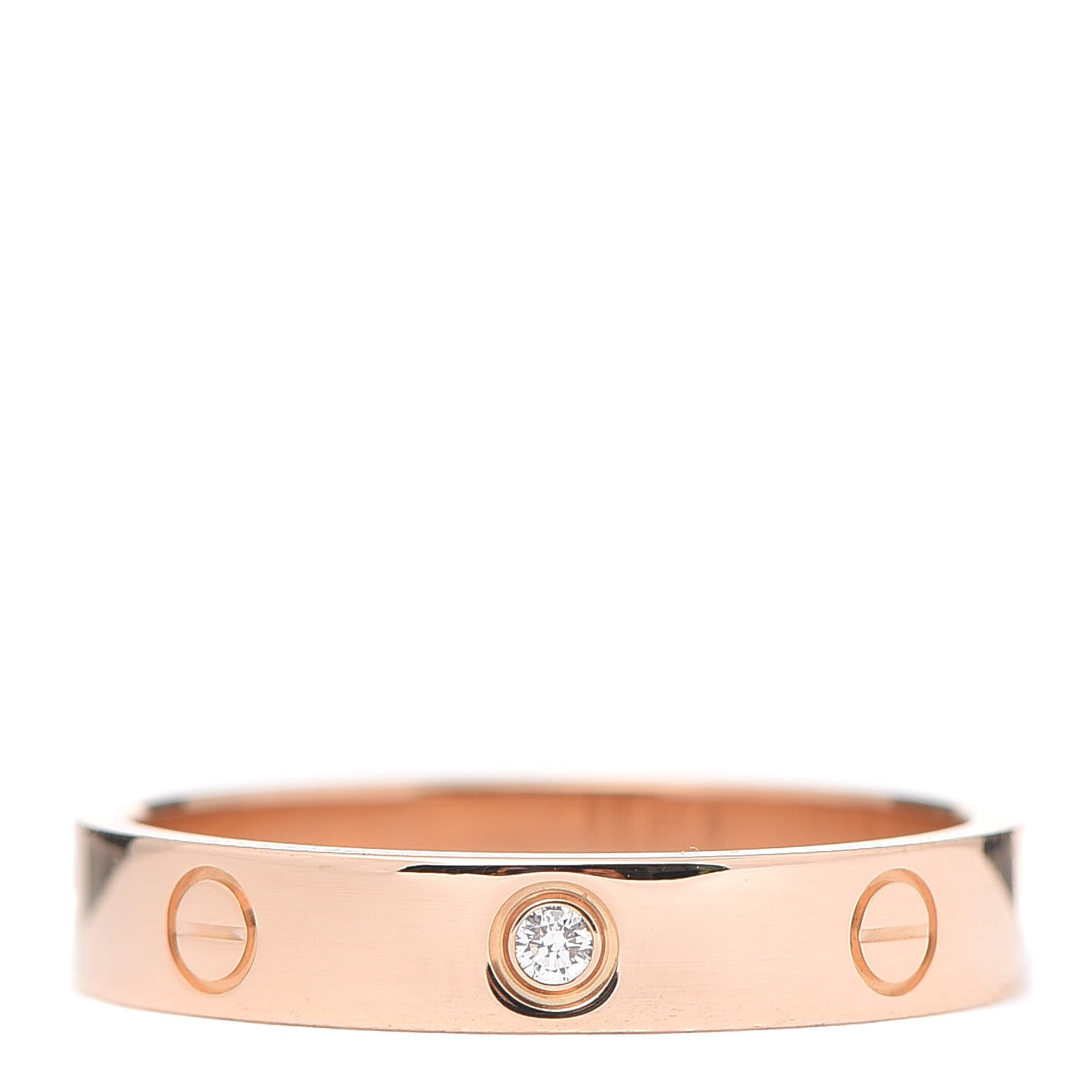 Cartier 18K Pink Gold Diamond 4mm LOVE Wedding Band Ring 60 9.25 1 of 5