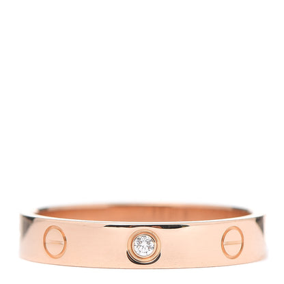 Cartier 18K Pink Gold Diamond 4mm LOVE Wedding Band Ring 60 9.25 1 of 5