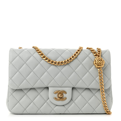 Chanel Lambskin Quilted Small Sweet Camellia Flap Light Blue 1 of 11