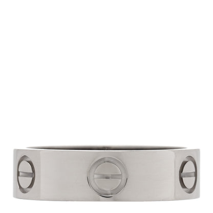 Cartier 18K White Gold 5.5mm LOVE Ring 56 7.75 3 of 6